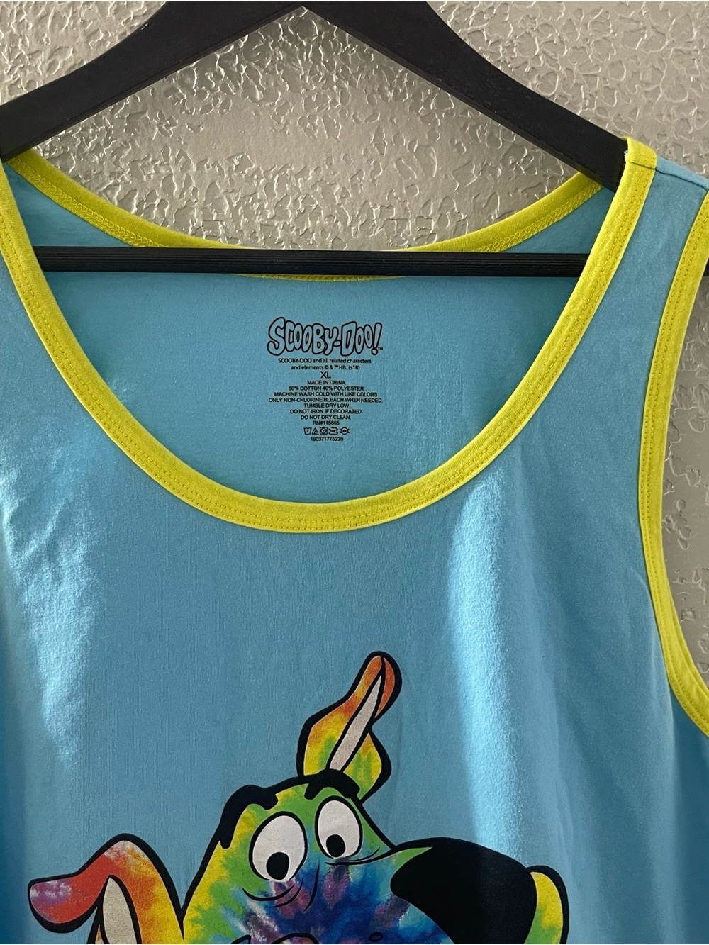 Y2K Scooby-Doo Kids Tie-Dye Graphic Tank Top - Light Blue Size XL - Picture 2 of 6